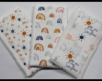 Baby Burp Cloth - 3 pk Burp Cloth - unisex baby -  Newborn baby gift - Baby shower - Rainbows