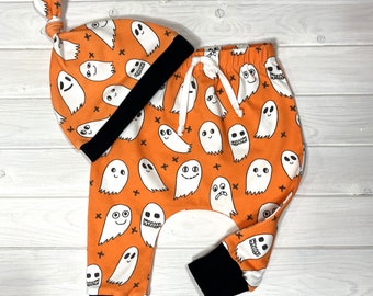Halloween Joggers with faux drawstring- Unisex Joggers- Baby/Toddler clothing- Toddler Hat