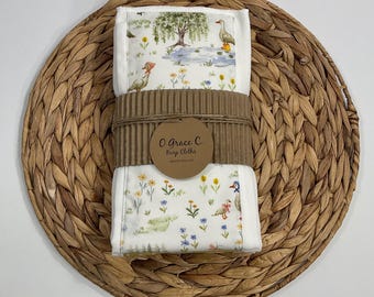 3 pk burp cloths - baby gift - newborn gift - baby shower gift -