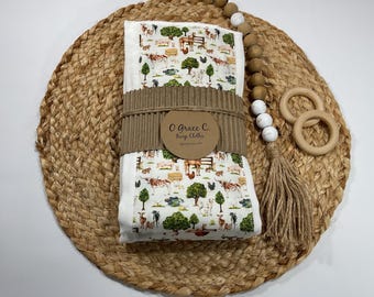 Farm Animal Burp Cloth Set - Soft Cotton Baby Essentials