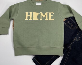 Minnesota Kids and Toddler Crew Neck Sweatshirt
