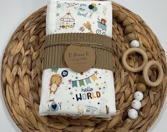 3 pk burp cloths - baby gift - newborn gift - baby shower gift - baby boy