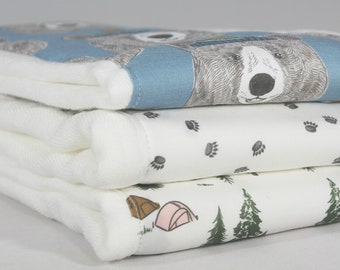 Baby Burp Cloths Set of 3 - Burp Rags - Burp Cloths - Baby Shower Gifts - Baby Boy Burp Rags