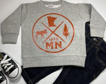 Minnesota Kids and Toddler Crew Neck Sweatshirt