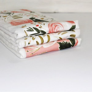 3 pk burp cloths - baby gift - newborn gift - baby shower gift - Floral Burpies