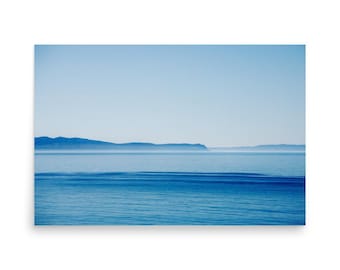 Calm Blue Coast Print – Minimal Ocean Print