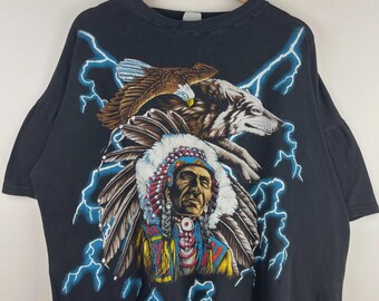 ヴィンテージ アメリカン サンダー Tシャツ：ネイティブアメリカン