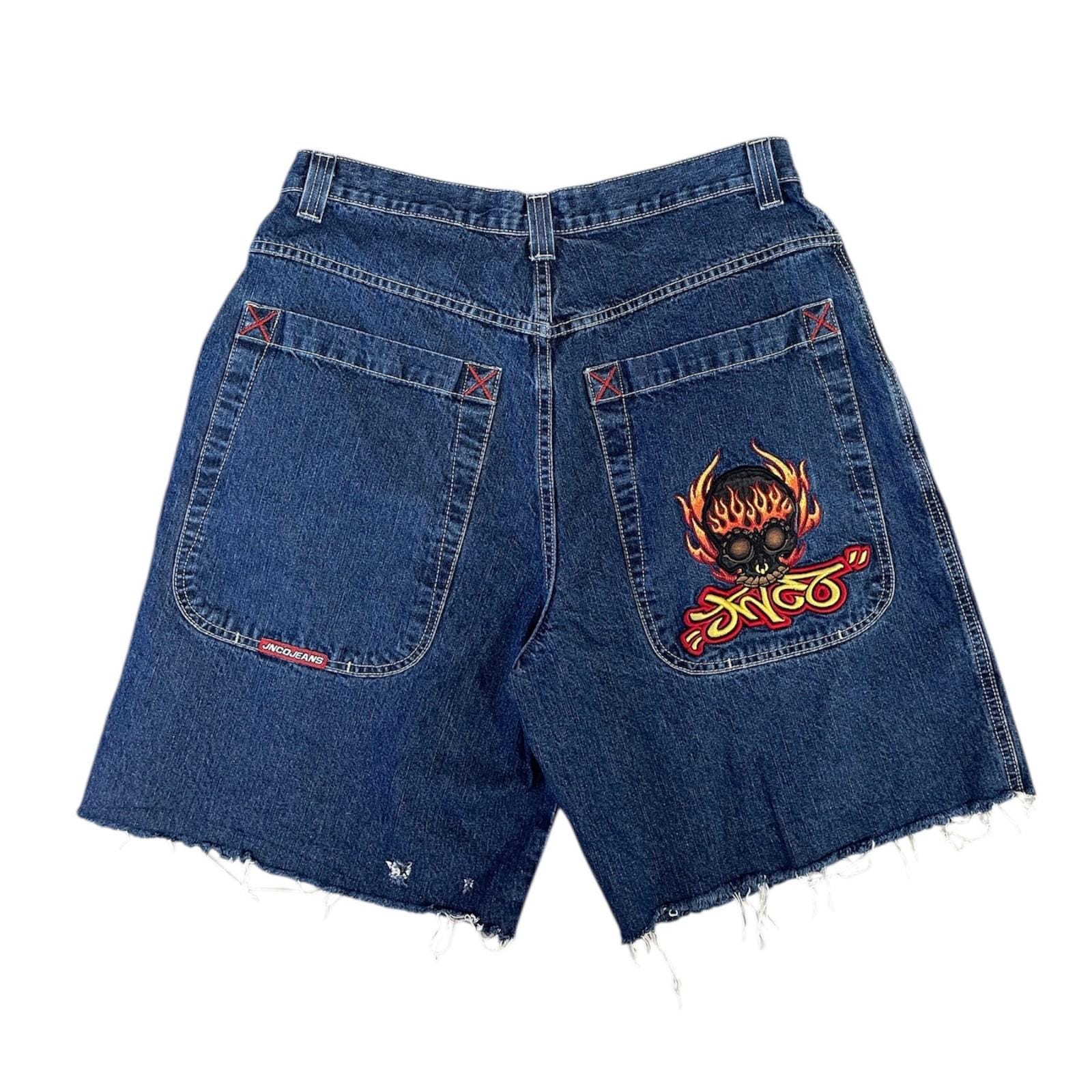 ダークブルー ワイドレッグ デニムパンツ jnco baggy 90s-00s JNKO jeans cotton buggy denim pants ジンコジーンズ