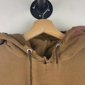 Sudadera con capucha Carhartt vintage de los 90, bordada, color marrón desgastado, talla XL imagen 4