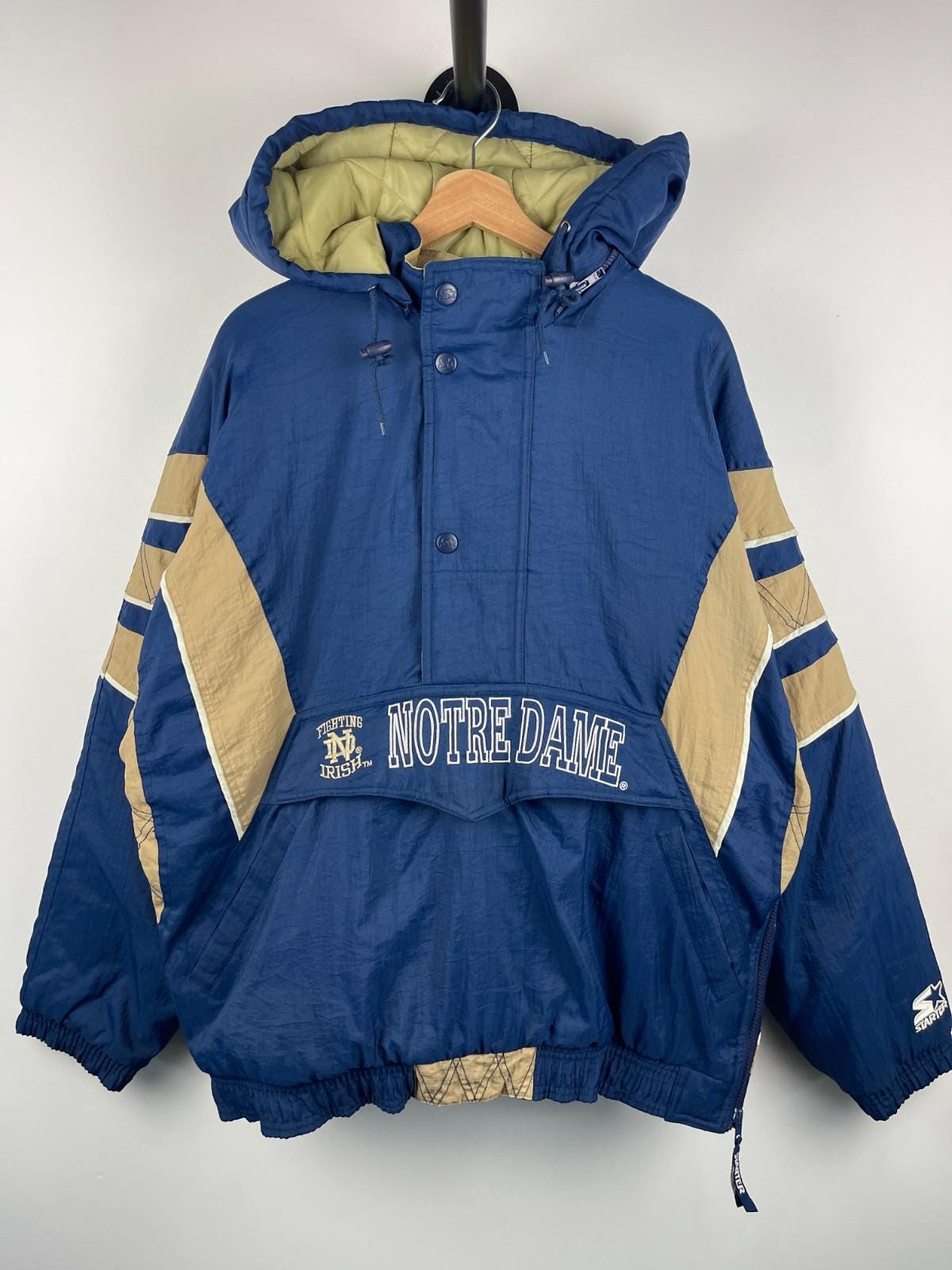 Maillot De Hockey Vintage Notre Dame Fighting Irish Starter Années 90 - Taille Youth XL / Men's S - Bleu