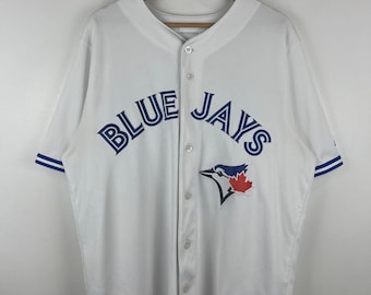 Camiseta de béisbol blanca vintage de Josh Donaldson de los Toronto Blue Jays de la MLB Majestic, talla L