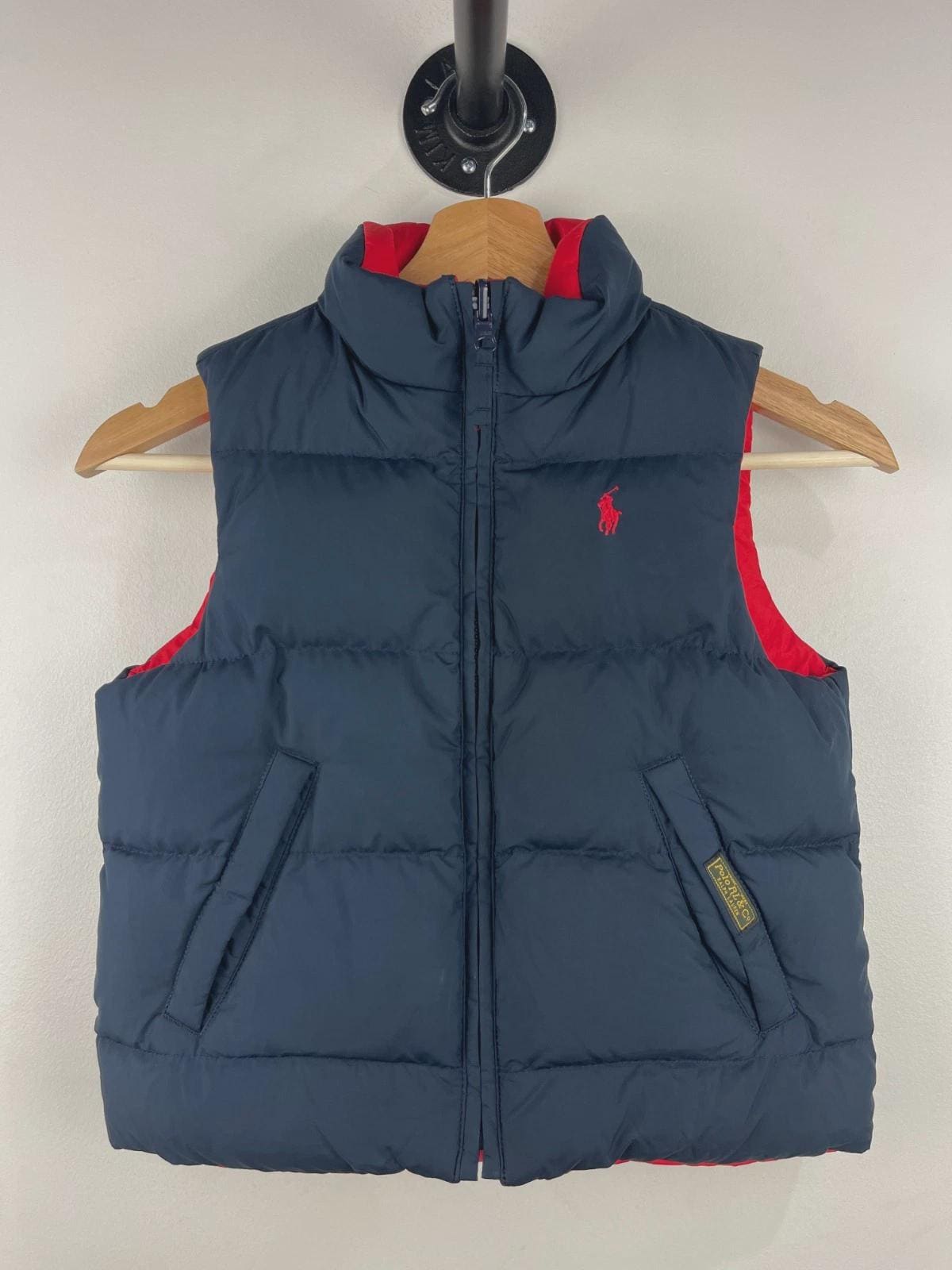 Vintage Polo Ralph Lauren Navy & Red Kids Reversible Puffer Vest