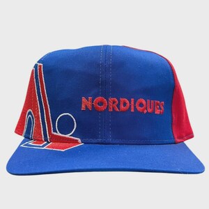 Vintage 90-tals NHL Twins Quebec Nordiques Big Logo Blå Snapback-keps