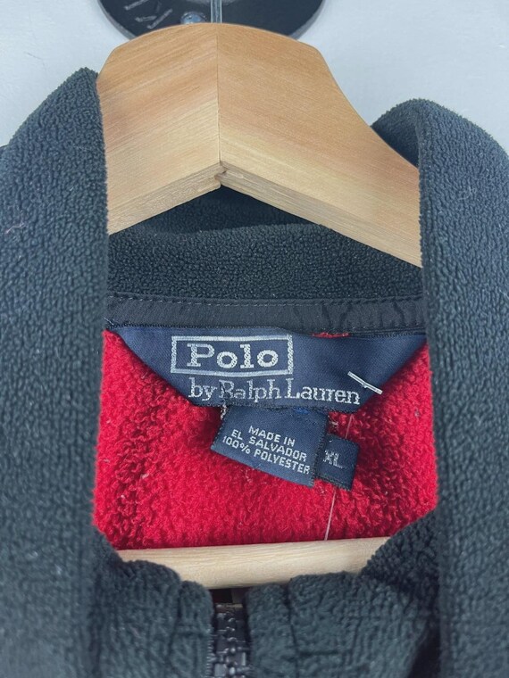 Vintage 90s Polo Ralph Lauren Polartec Red Fleece Zip up Vest Size