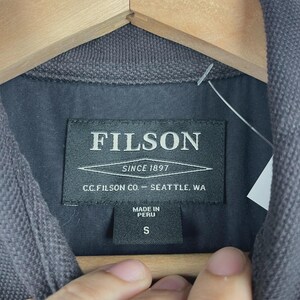 Vintage Filson Striped Black & Beige Polo Shirt Size S image 4