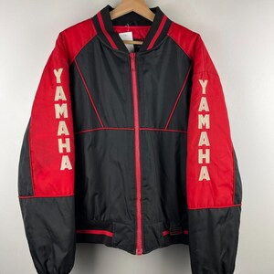 Vintage 90s Yamaha Motorcycles Black & Red Bomber Jacket Size L - Etsy