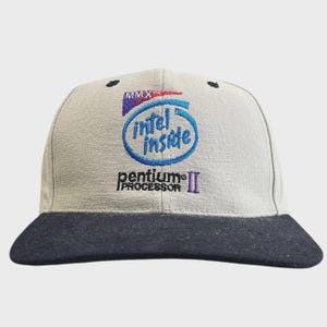 Casquette vintage des années 90 avec processeur Intel Inside, beige