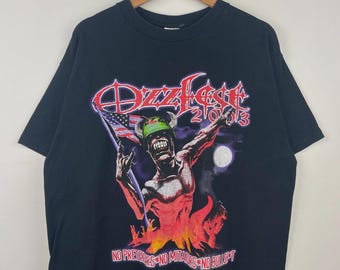 Perfectly Distressed Vintage Ozzfest 2003 Tour Shirt With Marilyn
