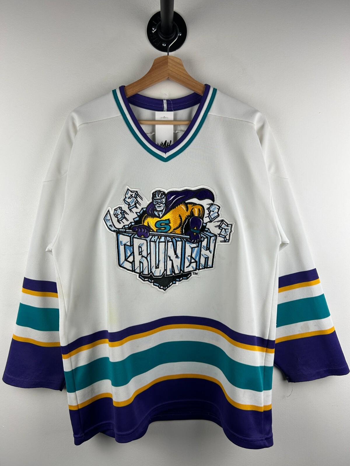 Vintage 90s AHL CCM Syracuse Crunch Inaugural Season White Hockey