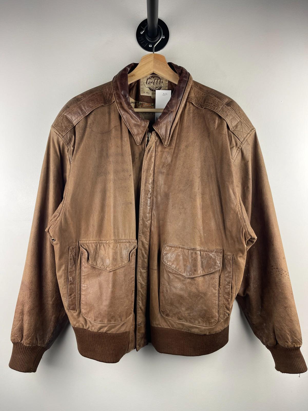 Vintage 90s G-III Brown Leather Bomber Jacket Size L - Etsy