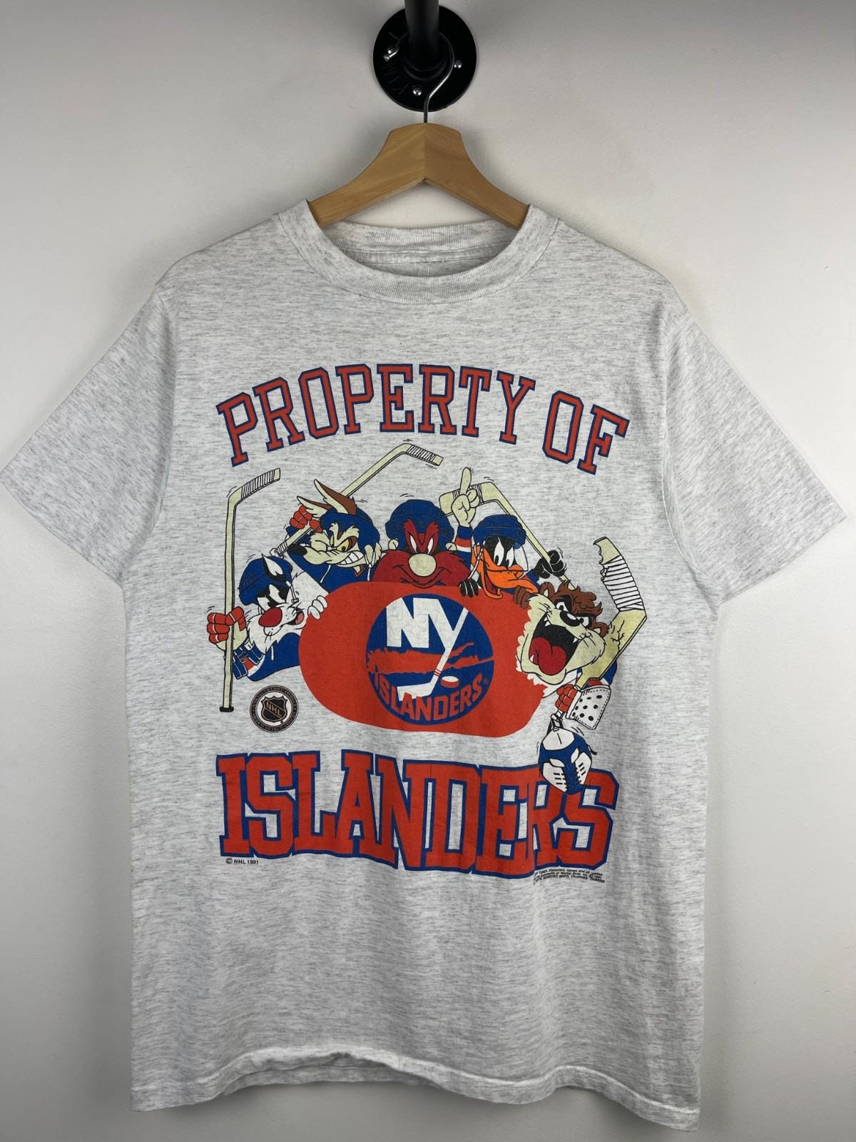 Vintage 90s NHL New York Islanders Looney Tunes Grey Tee Size L - Etsy