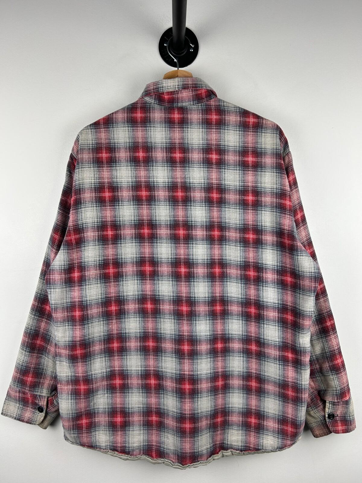 Vintage 70s Sears Made in USA Red & White Checkered Flannel