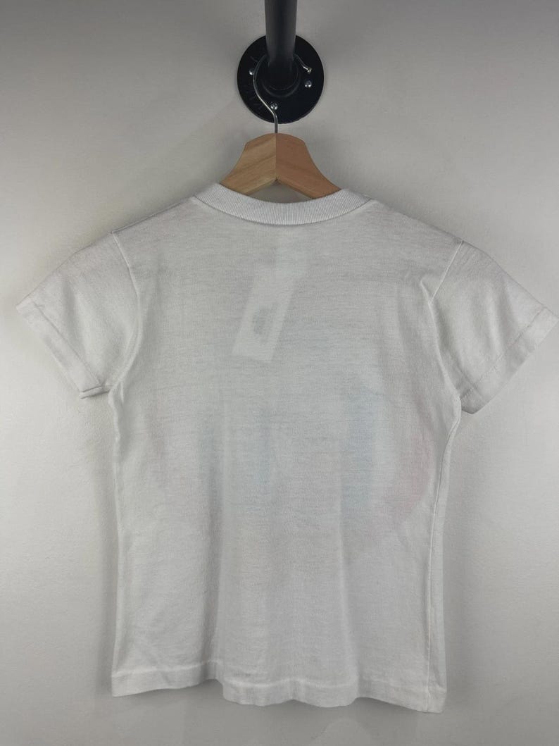Vintage 80s Disney Mickey Mouse White Kids Tee Size M 8/10 image 2