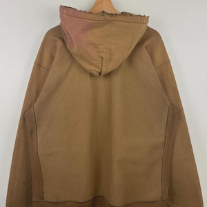 Sudadera con capucha Carhartt vintage de los 90, bordada, color marrón desgastado, talla XL imagen 2