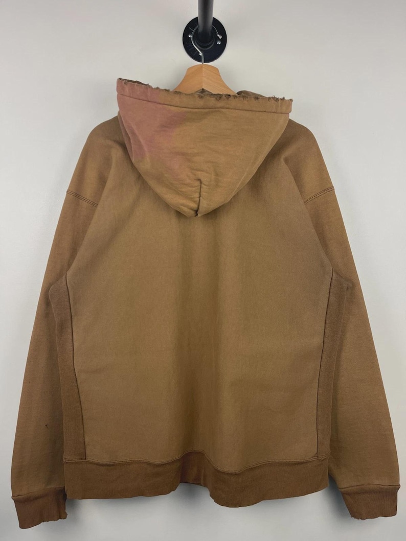 Sudadera con capucha Carhartt vintage de los 90, bordada, color marrón desgastado, talla XL imagen 2