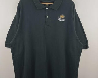 Vintage 90s Nascar Racing Black Polo Shirt Size XL