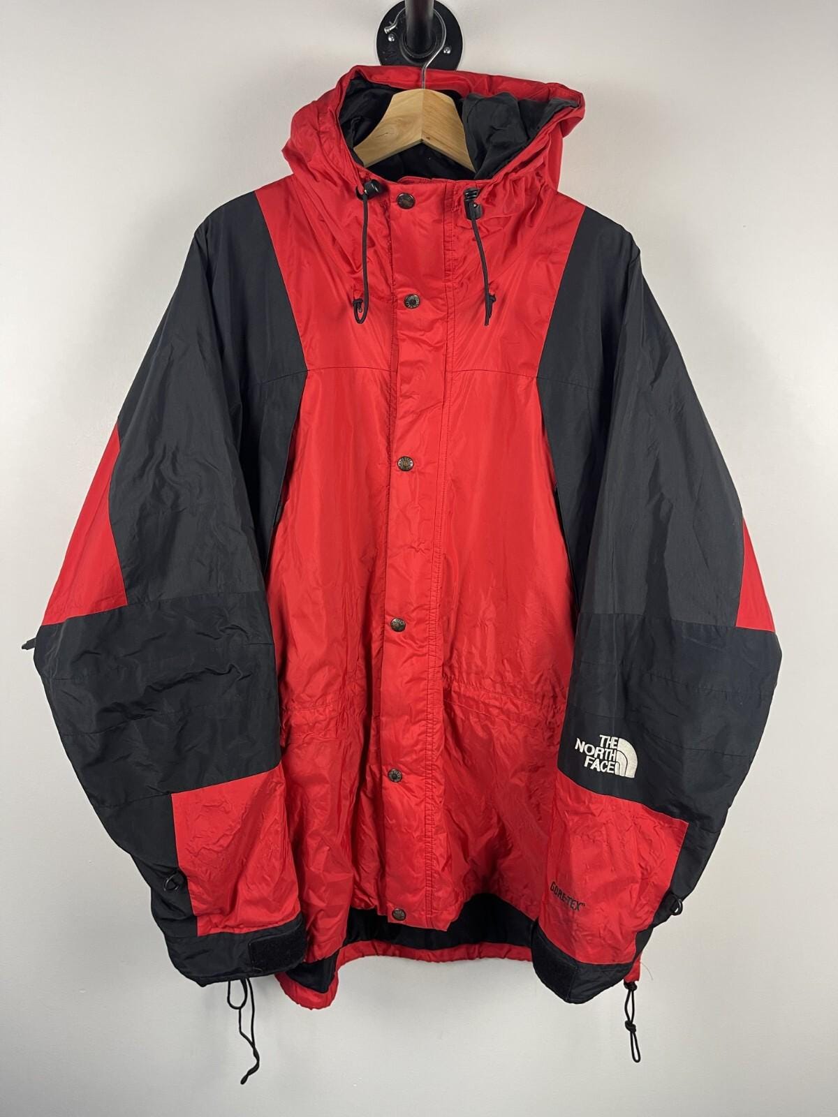 Vintage 90s the North Face Gore-tex Red Shell Jacket Size XL - Etsy