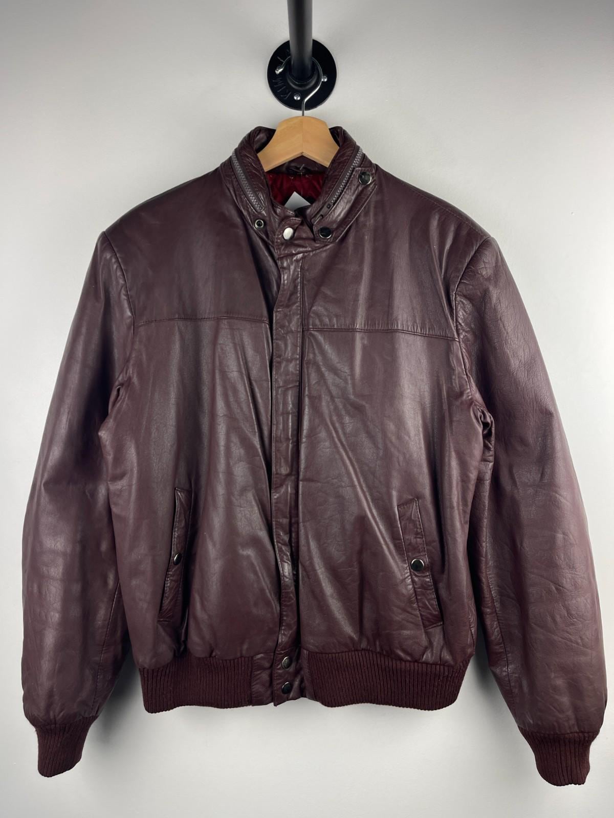 Vintage 90s Cooper Brown Leather Bomber Jacket Size M - Etsy
