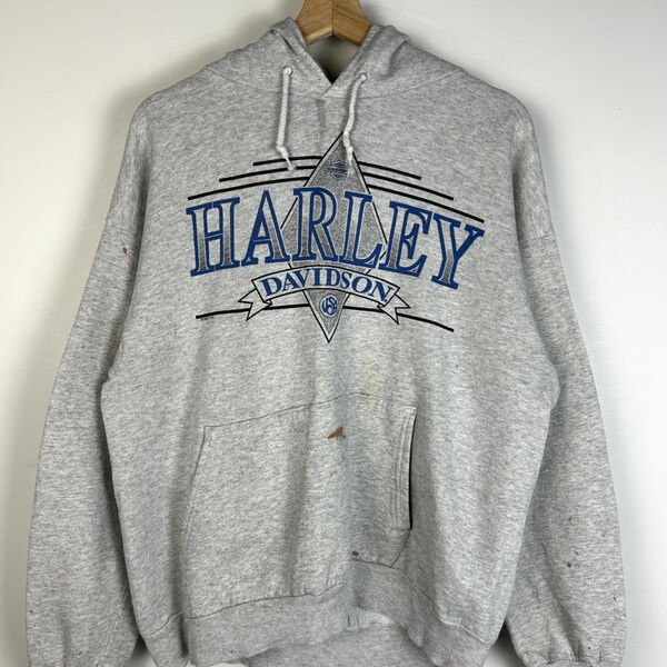Vintage 90's Harley Davidson Minnesota Grey Hoodie Size XL