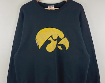 Vintage 90s Iowa Hawkeyes University Black Crewneck Size L