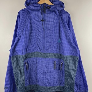 Vintage 90s Nike ACG Grid Purple Anorak Half Zip Jacket Size L