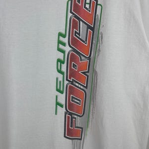 Vintage NHRA Team Force Racing White Tee Size L image 4