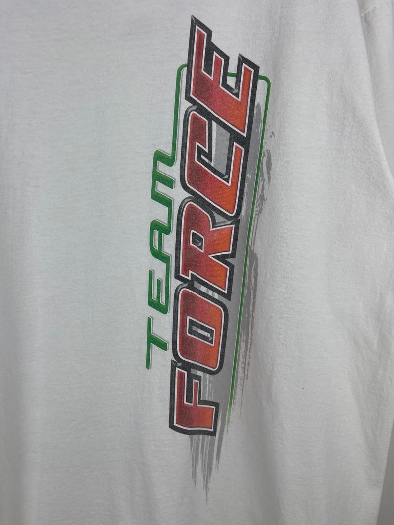 Vintage NHRA Team Force Racing White Tee Size L image 4