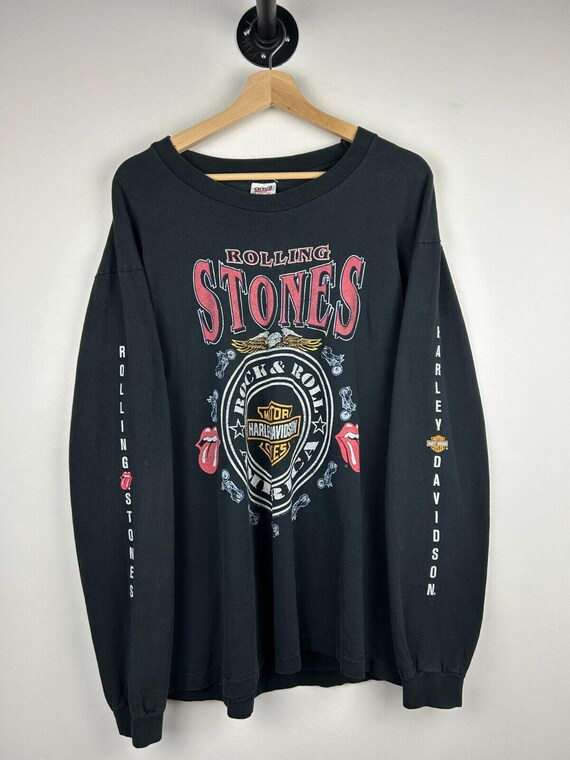 Vintage 90s Harley Davidson Rolling Stones Black Long Sleeve
