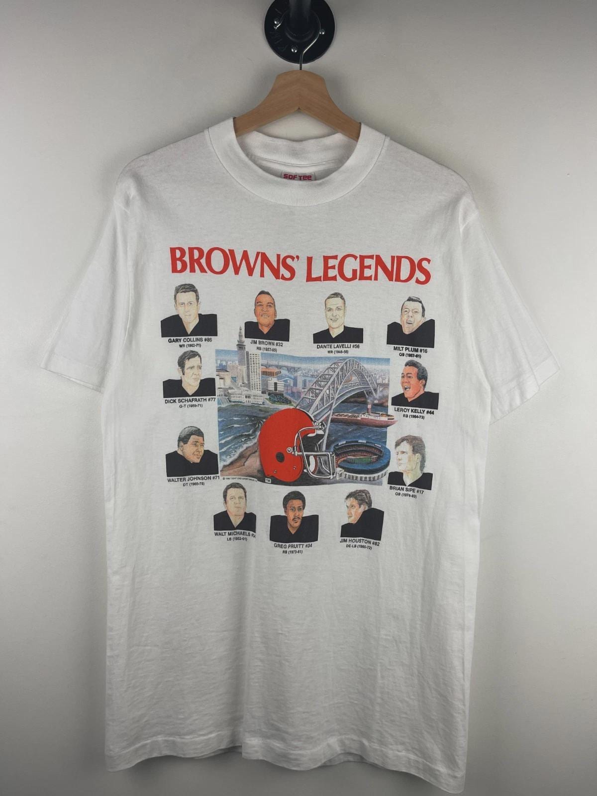Vintage 80s NFL Cleveland Browns Legends White Tee Size L - Etsy
