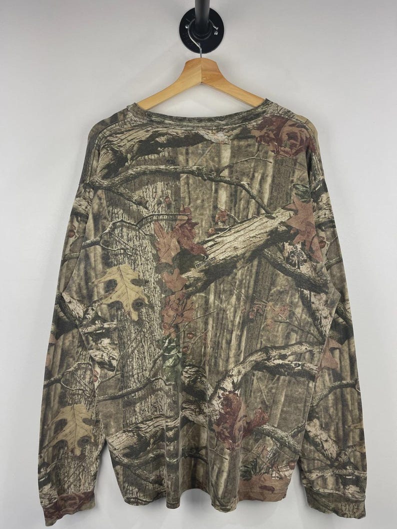 Vintage Mossy Oak Real Tree Camo Pocket Long Sleeve Size L image 2