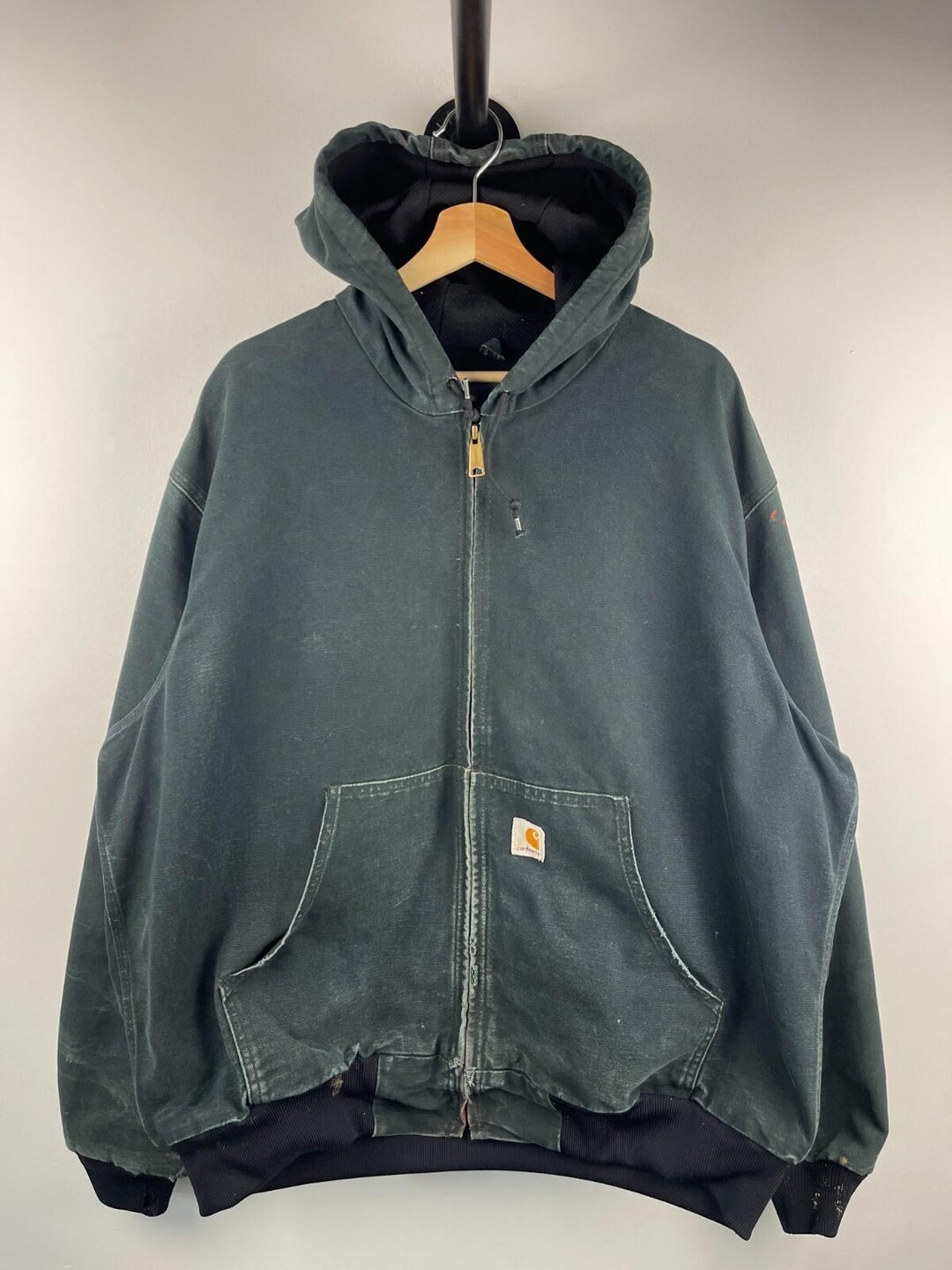 vintage 90s カーハート j131 BLK アクティブジャケット Vintage Carhartt Active Black Hooded Jacket J131 BLK Size XL