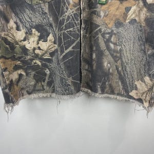 Vintage Mossy Oak Real Tree Camo Cropped Button Up Short Sleeve Shirt Size XL image 4