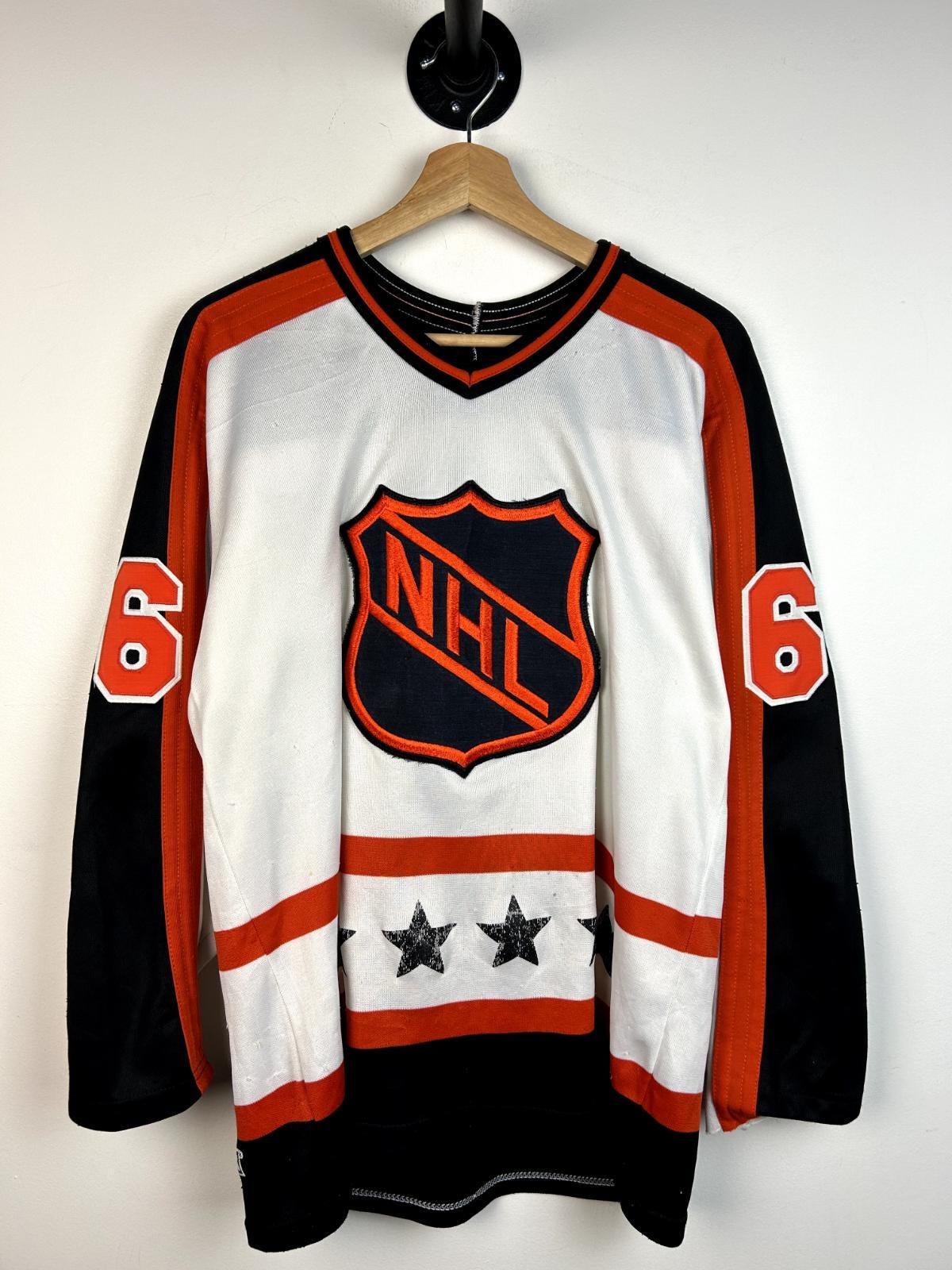 Vintage 90s NHL CCM All Star Game Lemieux White Hockey Jersey Size