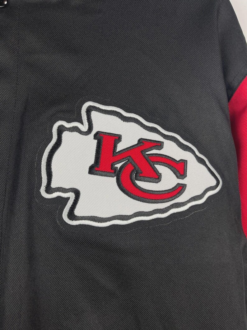 Vintage NFL Kansas City Chiefs Black & Red Varsity Jacket Size XL image 3