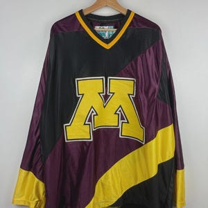 Vintage 90s NCAA Gemini Minnesota Golden Gophers Black & Burgundy Hockey Jersey