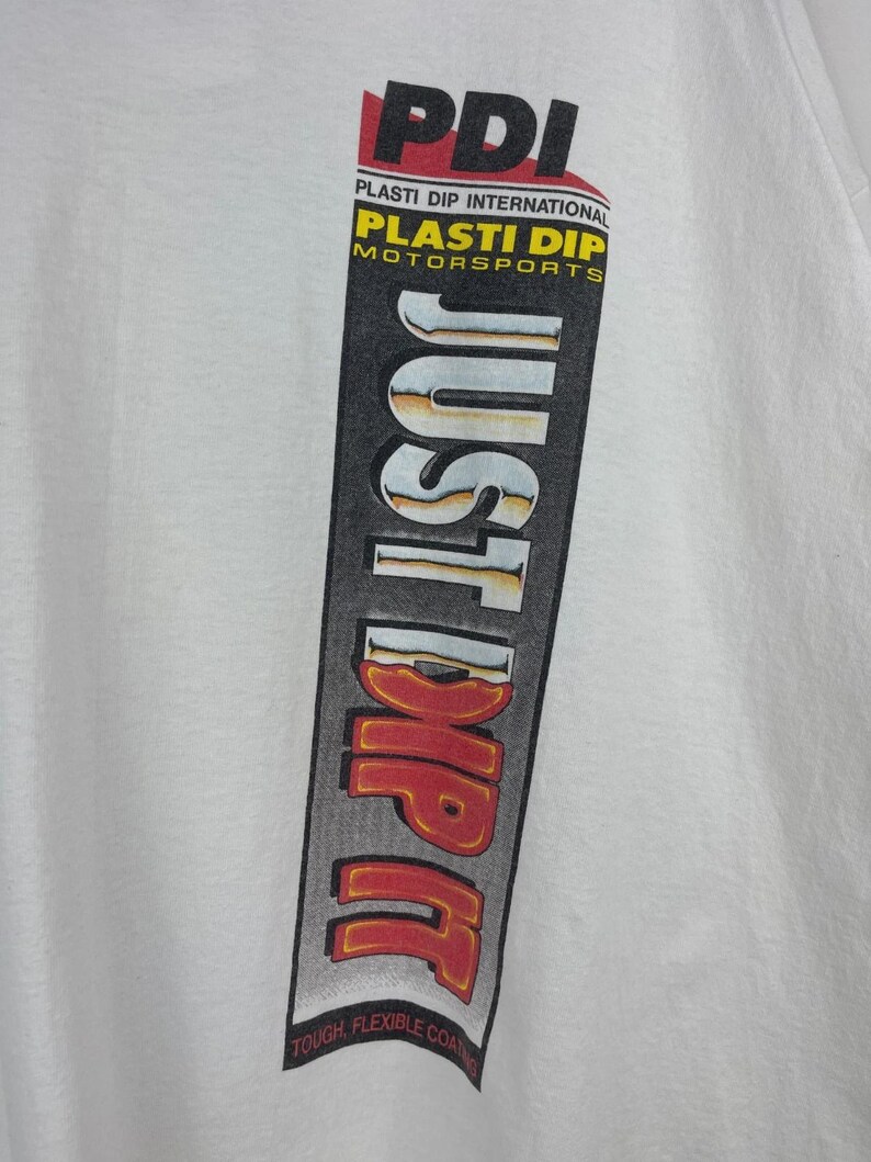Vintage 90s NHRA Plasti Dip Racing White Tee Size 3XL image 4