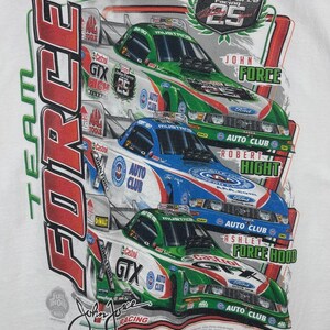 Vintage NHRA Team Force Racing White Tee Size L image 3