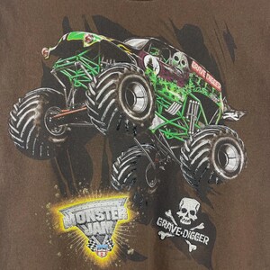 Camiseta infantil vintage Grave Digger Monster Truck marrón talla M (10/12) imagen 3