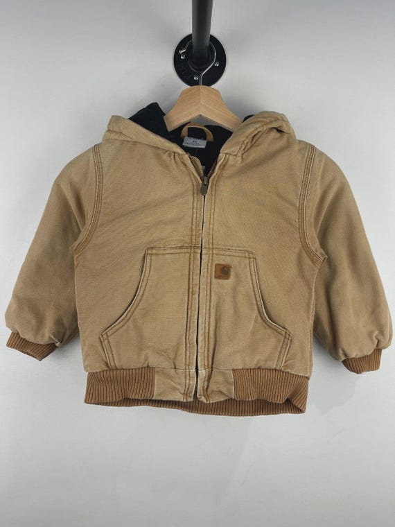 Vintage Carhartt Active Light Brown Toddler Hooded Work Jacket