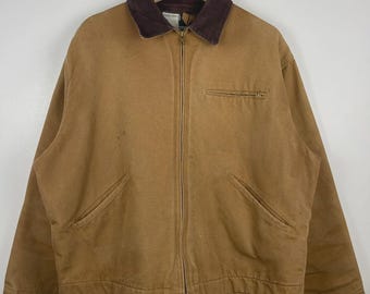 Vintage 90s Duxbak Detroit Blanket Lined Brown Work Jacket Size L